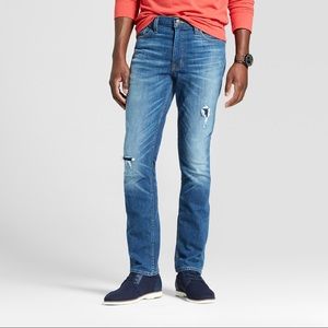 Men's Slim Straight Fit Jeans -Vintage Dark Wash